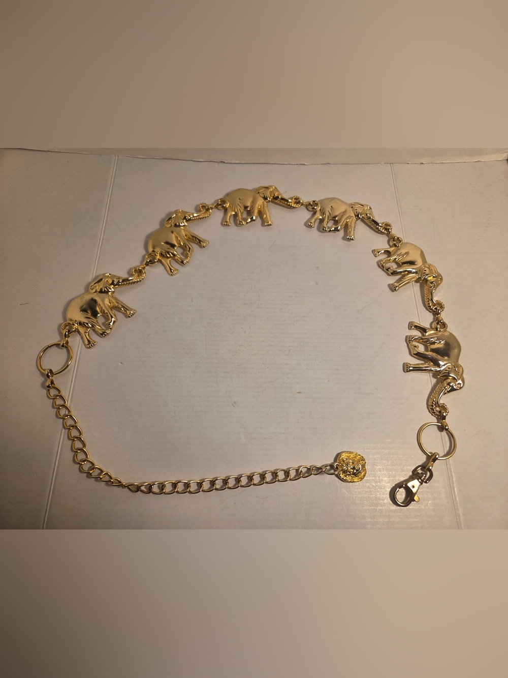 Vintage Gold-tone Anne Klein  Elephant Chain Belt 1980s 90s